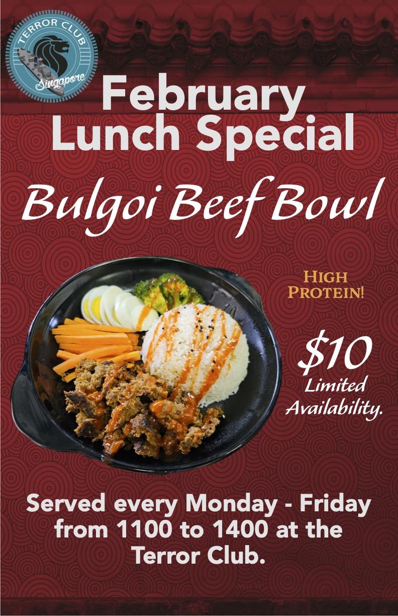 A plate of rice with meat and vegetables on a red background. 